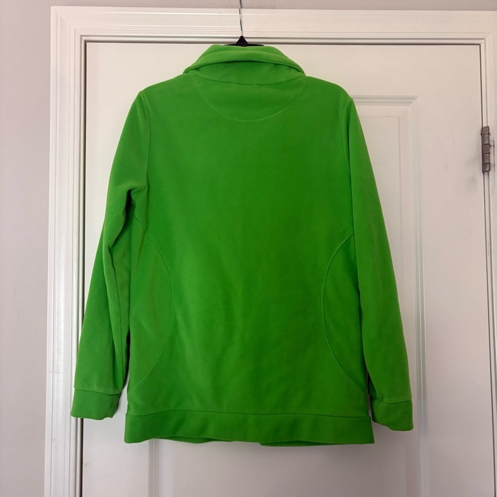 Adidas Women's Hiking Bright Green Zip Up Soft Fleece - Picture 7 of 10
